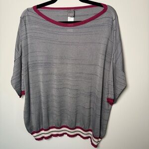 Lorena Antoniazzi Luxury Brand Gray 93% silk Top Made in Italy